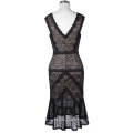 Kate Kasin V-Neck à manches longues V-Back Hips-Wrapped Mermaid Black Lace Bodycon Robe à crayons en soirée KK001079-1